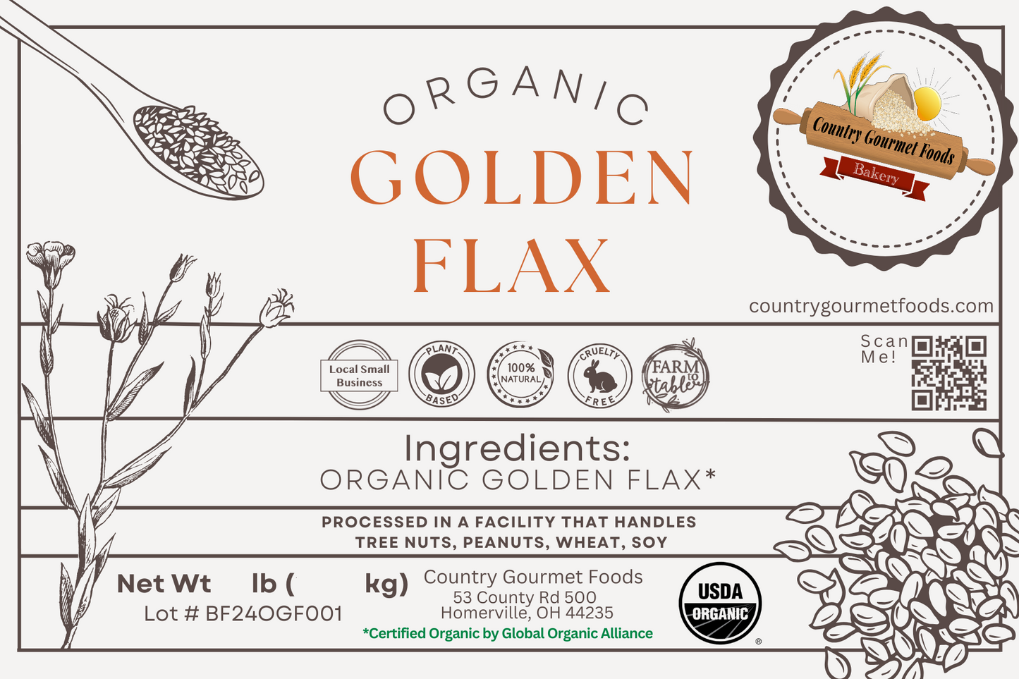 Organic, Golden Flax Seed