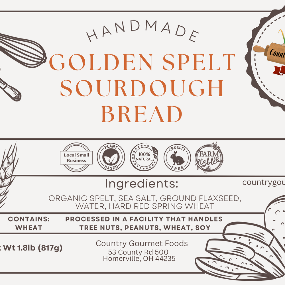 
                  
                    Golden Spelt Sourdough Bread
                  
                
